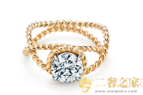 蒂芙尼18K金Rope订婚钻戒