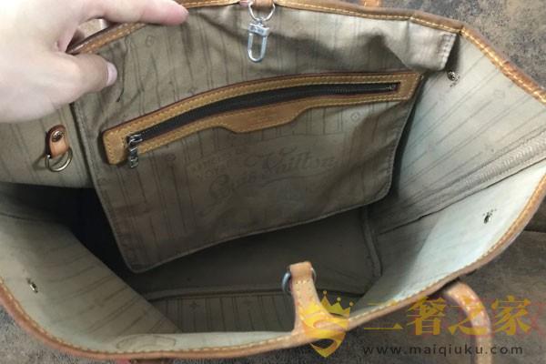 LV牛皮单肩手提包内部实拍
