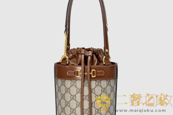 古驰马衔扣1955系列小号水桶包