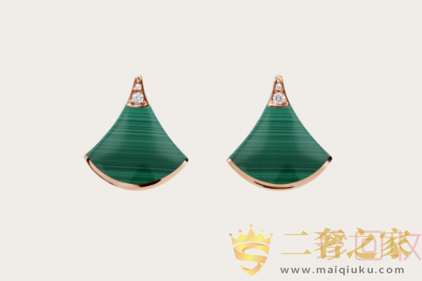 宝格丽镶嵌孔雀石耳钉
