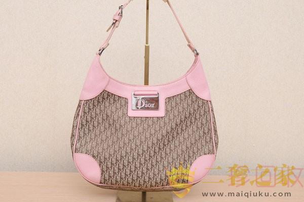 迪奥中古老花拼色单肩包